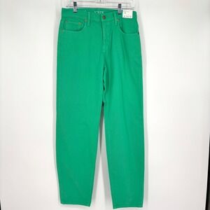 NWT J. Crew Mid Rise Slouchy Straight Sz 26 Jeans Emerald Green Colorful Bright‎